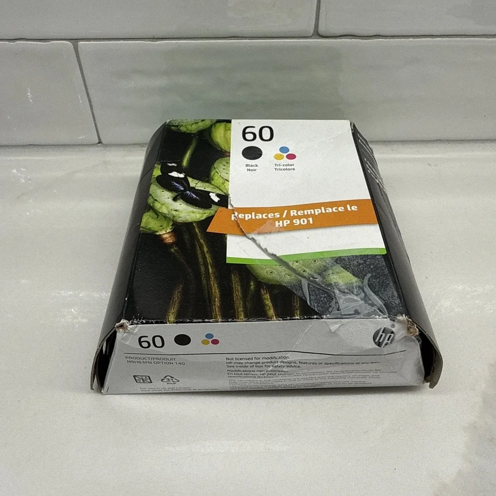 NEW / OPEN BOX Genuine HP 60 (901) Black & Tri-Color 2-Pack Ink OEM Exp 07/2026